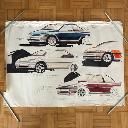 Styling Concept Automobile Illustration Art Drawing Sketch 1984 Ford Germany