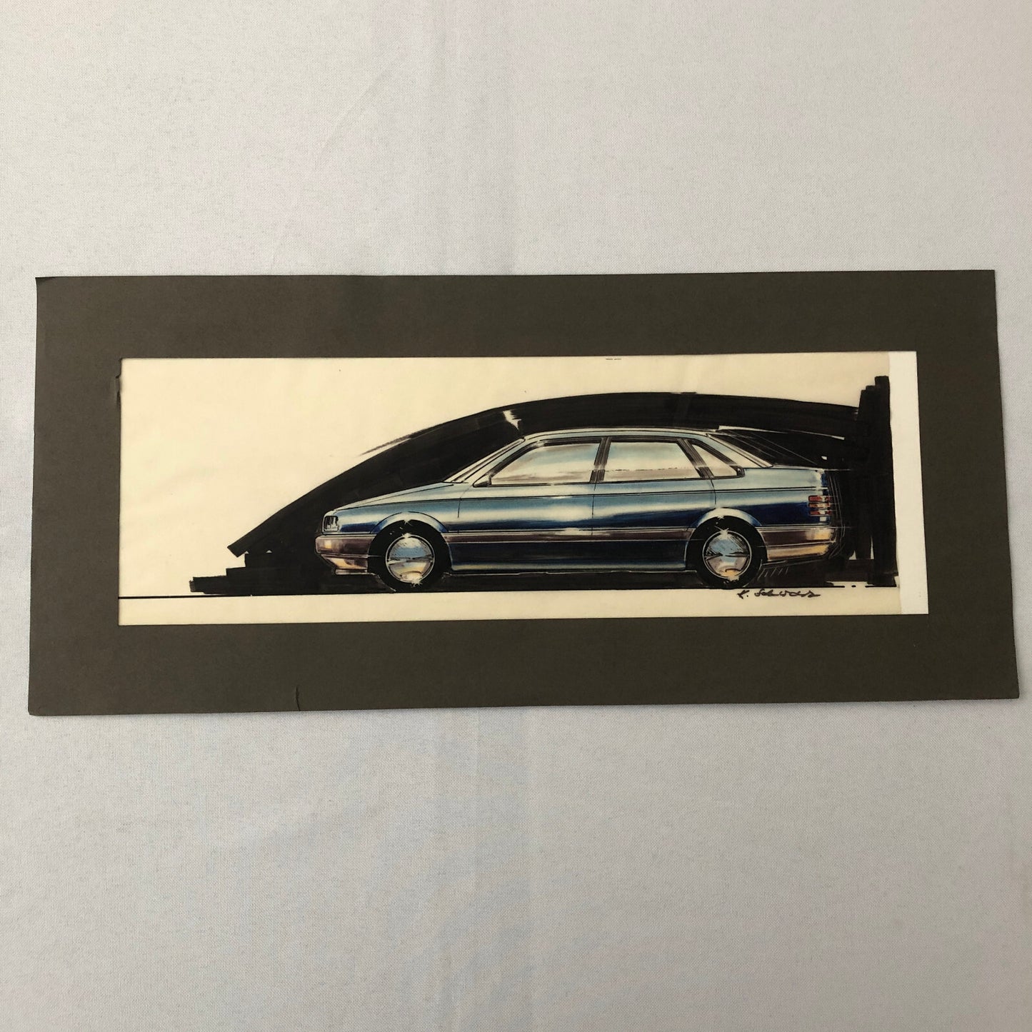 Volkswagen VW Concept Car Illustration Design Drawing Sketch Lot of 7 Passat ?