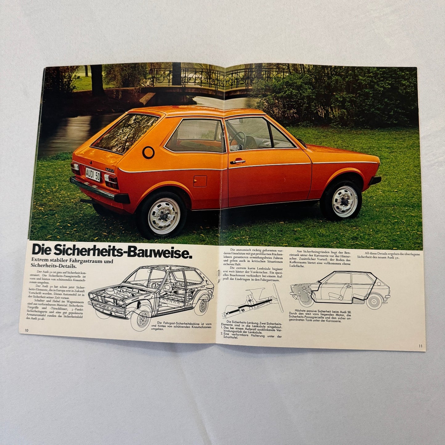 Audi 50 Poster Sales Brochure Catalog Advertising 1974 1975 GERMAN