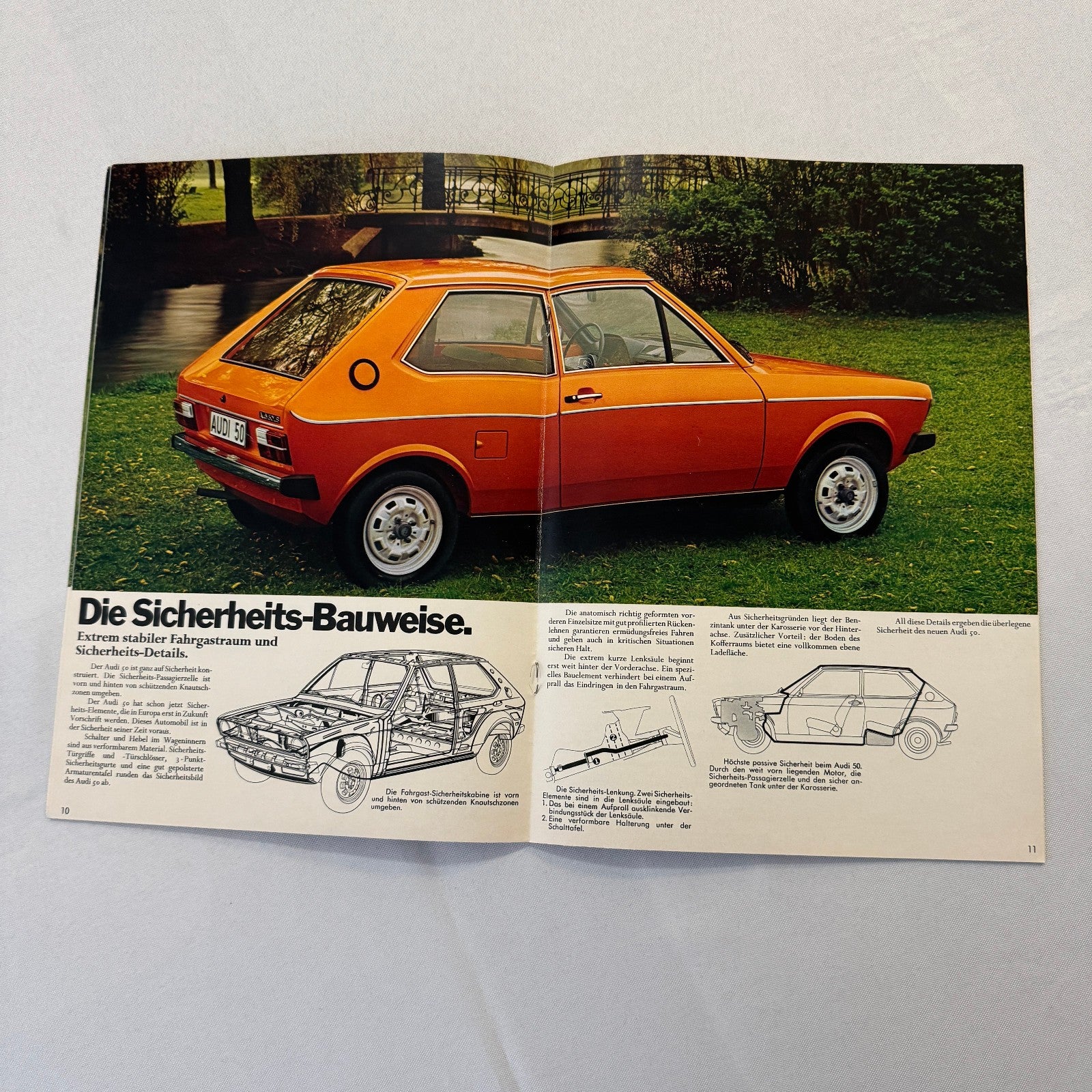 Audi 50 Poster Sales Brochure Catalog Advertising 1974 1975 GERMAN