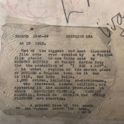 Press Photo Photograph I Was a Spy Movie Film Set 1933 Cars People Buildings