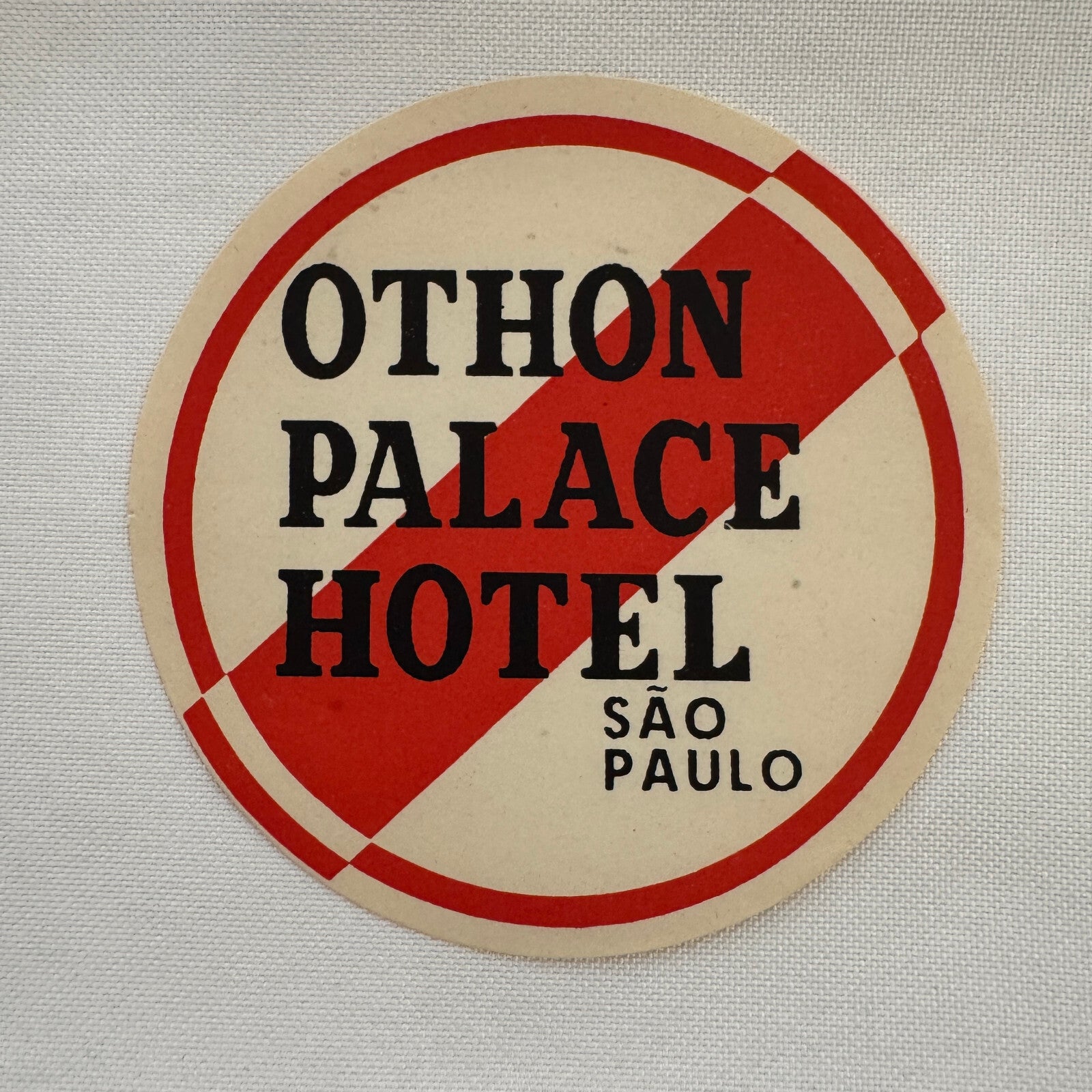 Vintage Travel Label Othon Palace Hotel Sao Paulo Brazil Brazilian Brasil