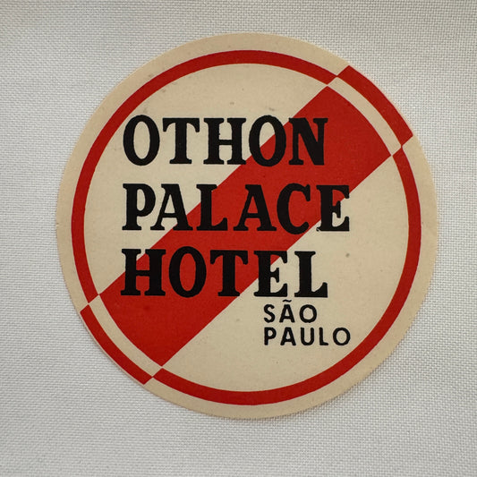 Vintage Travel Label Othon Palace Hotel Sao Paulo Brazil Brazilian Brasil
