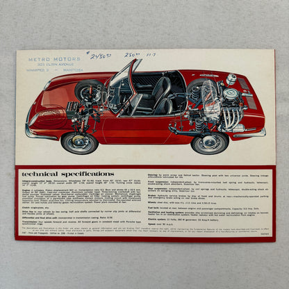 Fiat 850 Spider Convertible Roadster Car Sales Brochure Catalog Canadian Vintage