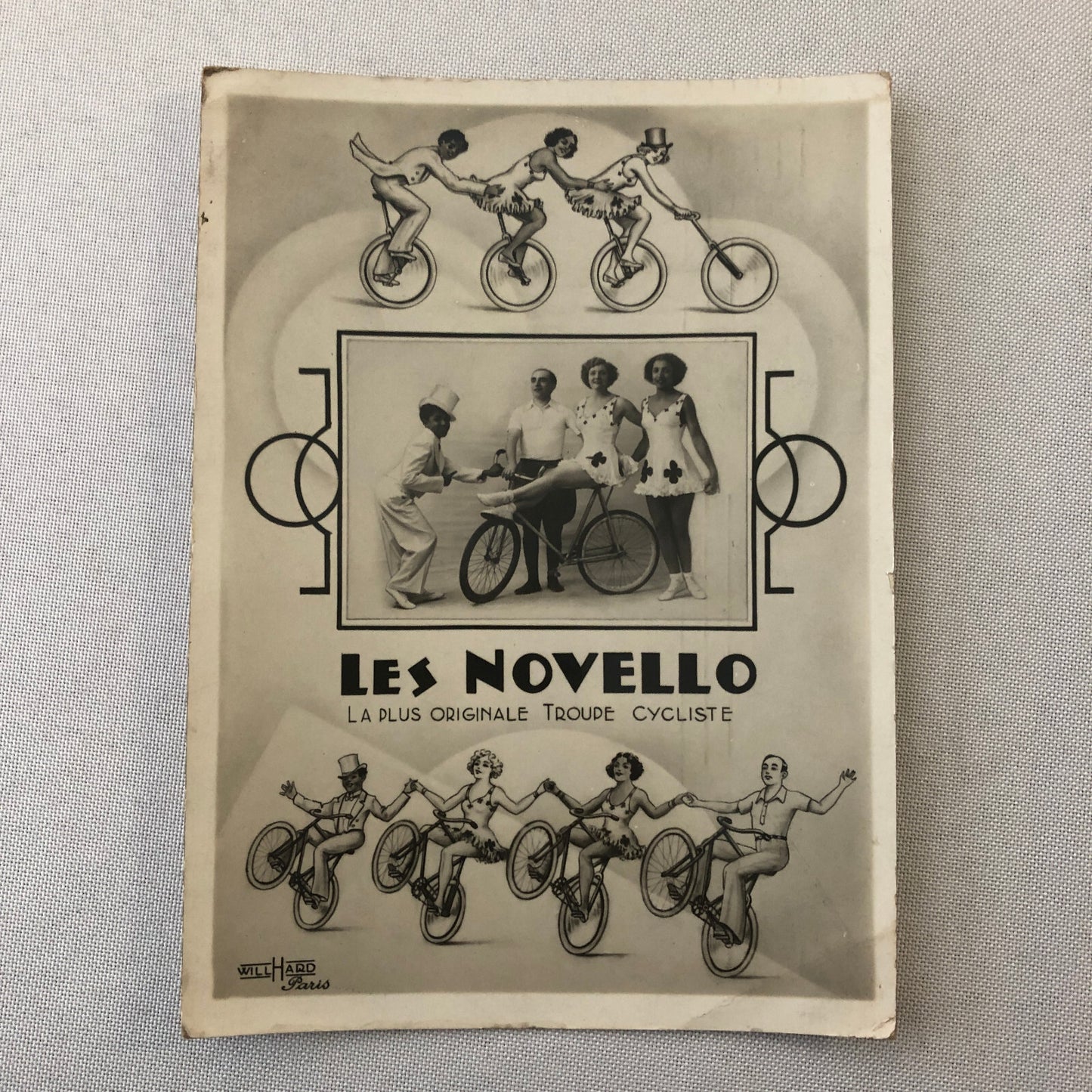 Circus Performer Bicycle Balancing Act Vintage Photo Photograph Les Novello