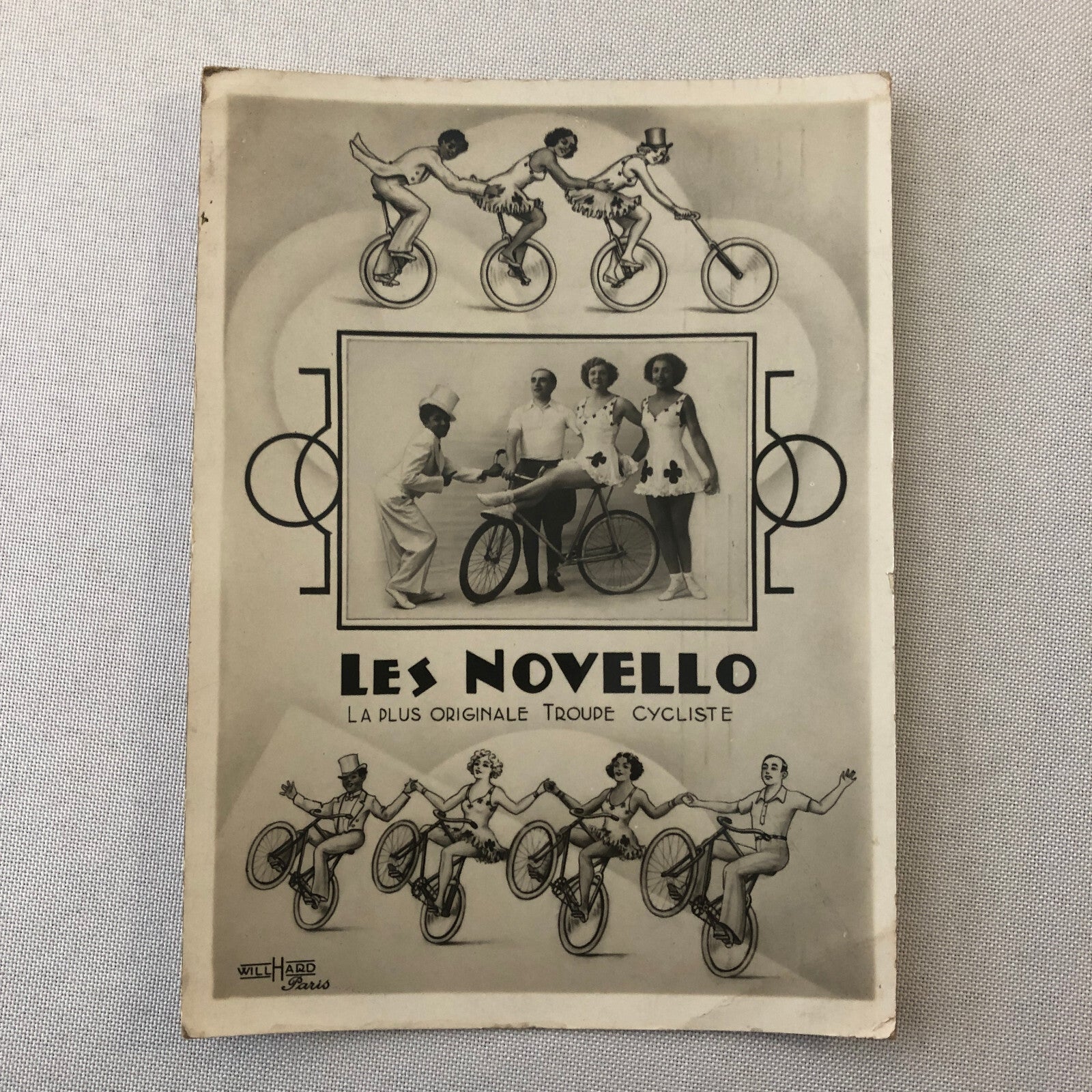 Circus Performer Bicycle Balancing Act Vintage Photo Photograph Les Novello