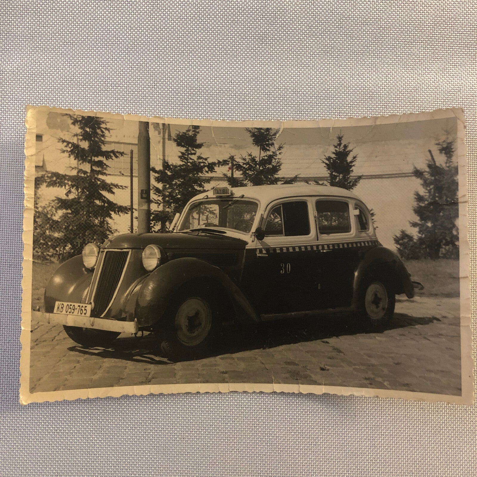 Vintage Photo Photograph Print Taxi Cab Car Automobile Germany - Tag AL22SM1