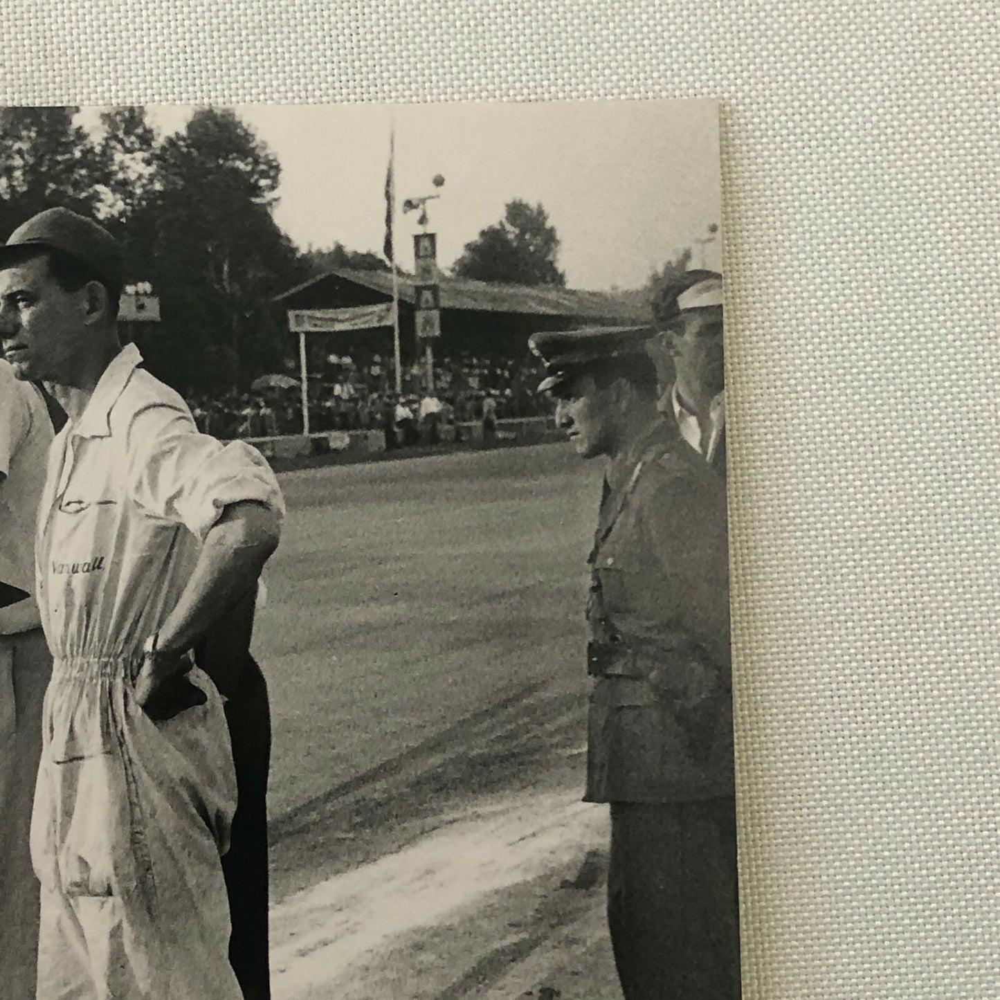 Vintage 1957 Italian Grand Prix Racing Photo Photograph Print - Track Crew
