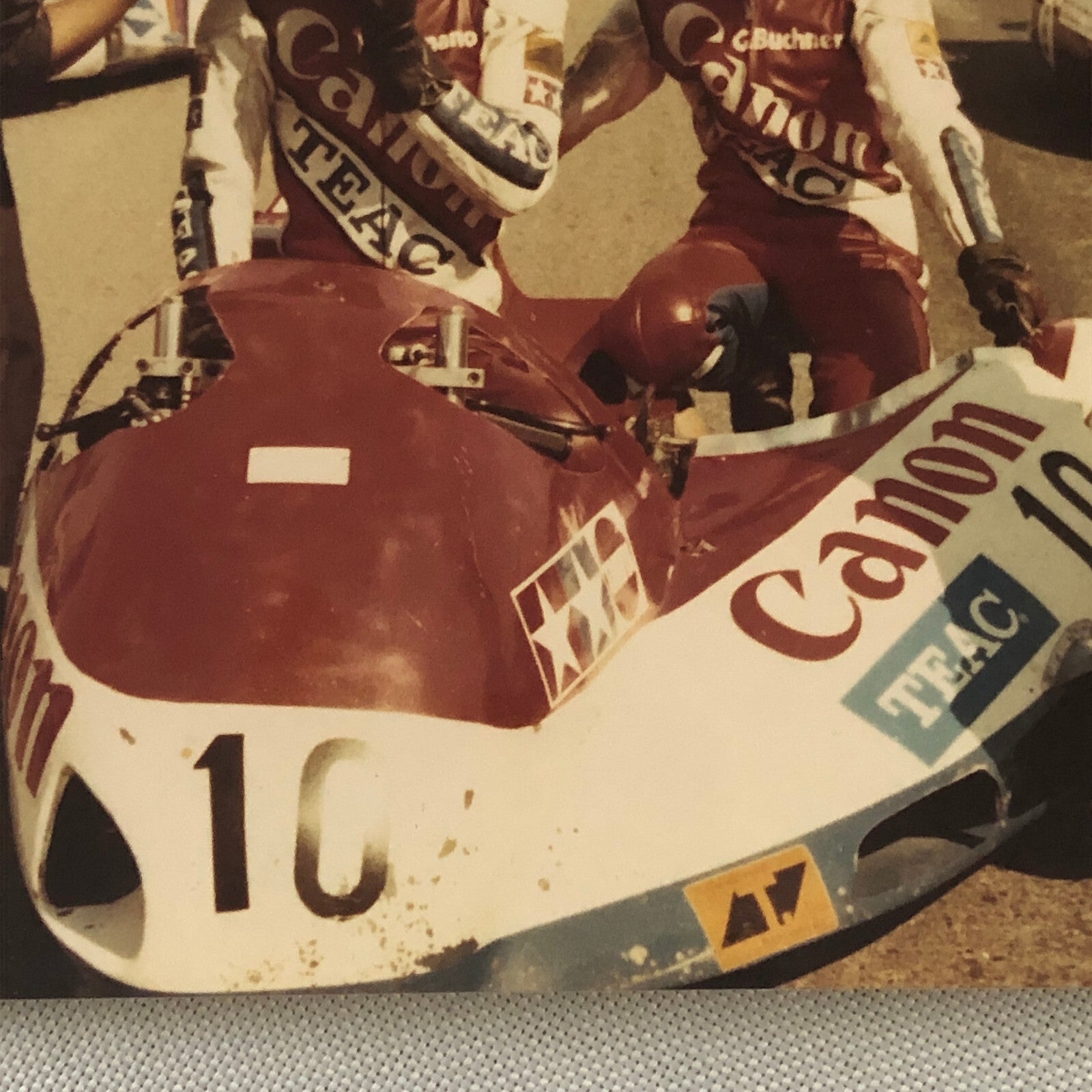 Vintage Motorcycle Sidecar Racing Photo photograph Rider Side Car