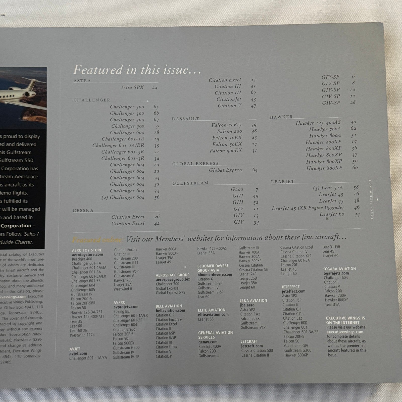 2006 Private Jet Plane Aircraft Airplane Executive Wings Catalog Brochure