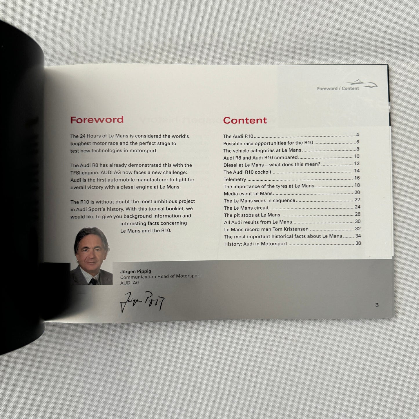 Audi R10 LeMans Racing Media Information Brochure 24 Hours of Le Mans