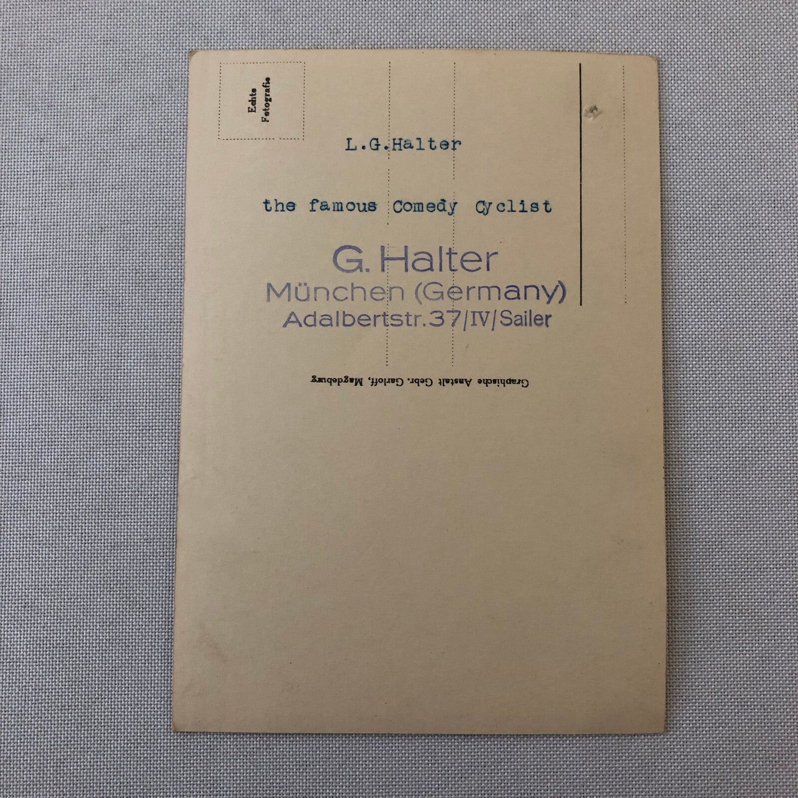 Circus Performer Clown Unicycle Real Photo Postcard RPPC L.G. Halter Comedy