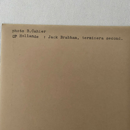 Vintage Racing Photo Photograph Jack Brabham in Car Bernard Cahier 