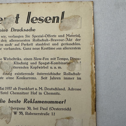 Vintage Circus Rollerskating Roller Skate Act Postcard Post Card 2 Donalds