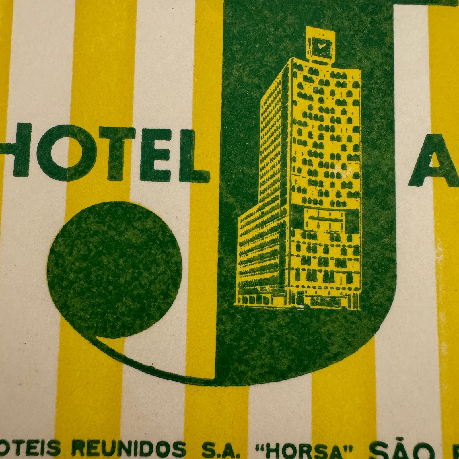 Vintage Travel Luggage Label Hotel Aragua Sao Paulo Brasil Brazil Brazilian