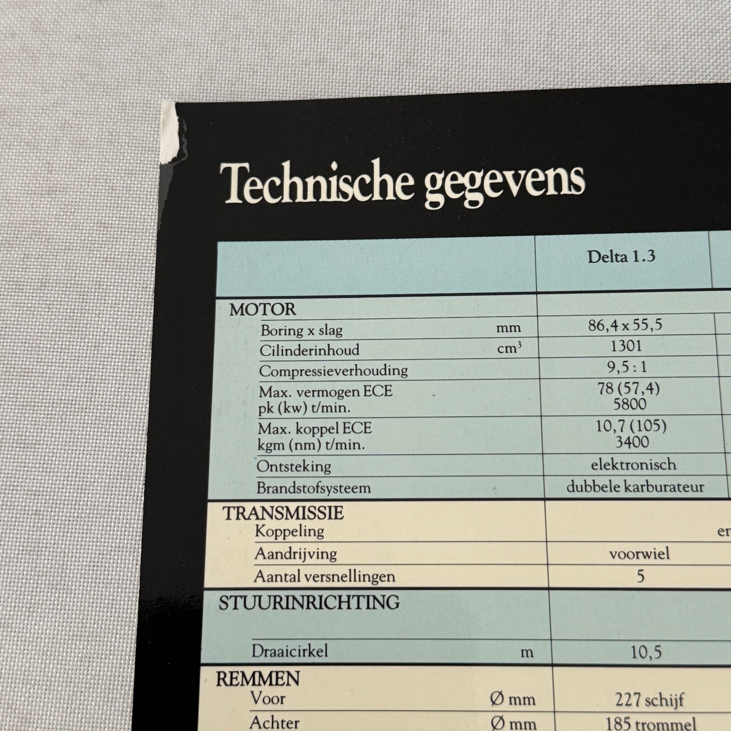 Lancia Delta Car Sales Brochure Catalog German Text GT HF Turbo 1.3