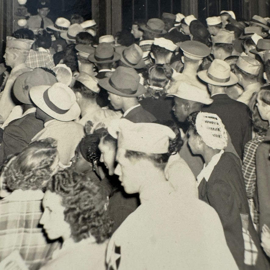 Vintage Railroad Station Photograph Washington DC Crowd Photo