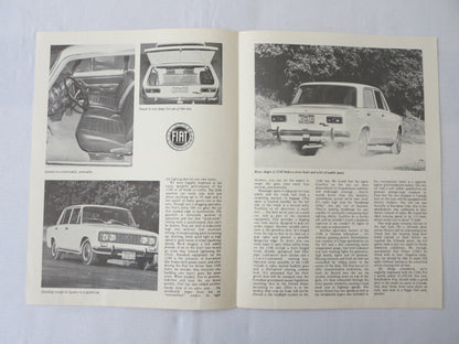 1970 1971 1972 ? Fiat 124S Road Test Sales Sales Brochure 124 S 
