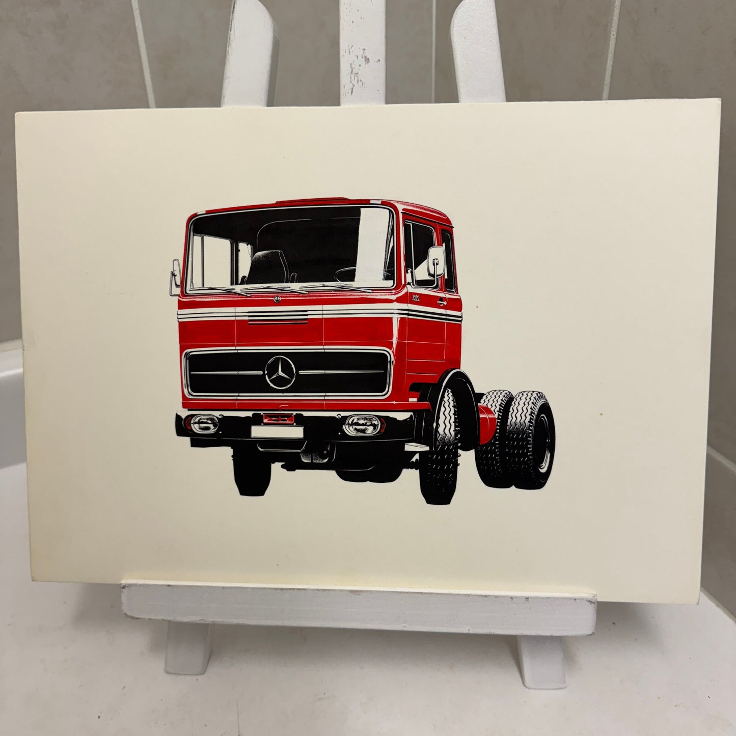 Mercedes Benz Truck Illustration Art Drawing Hand Drawn Robert Preis Vintage