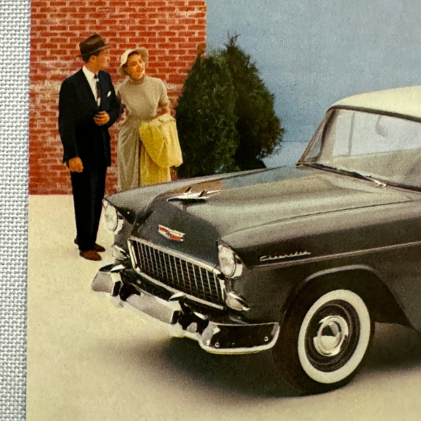 1955 Chevrolet One Fifty Utility Sedan Advertising Postcard Vintage