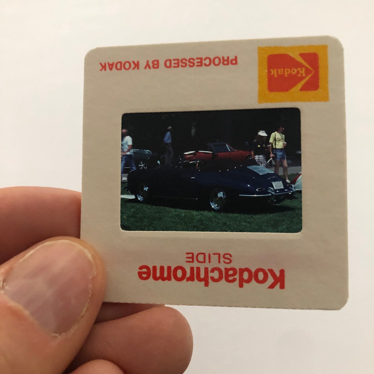 Porsche 356 Cabriolet Convertible Car Show 35mm Photo Slide Vintage 1981