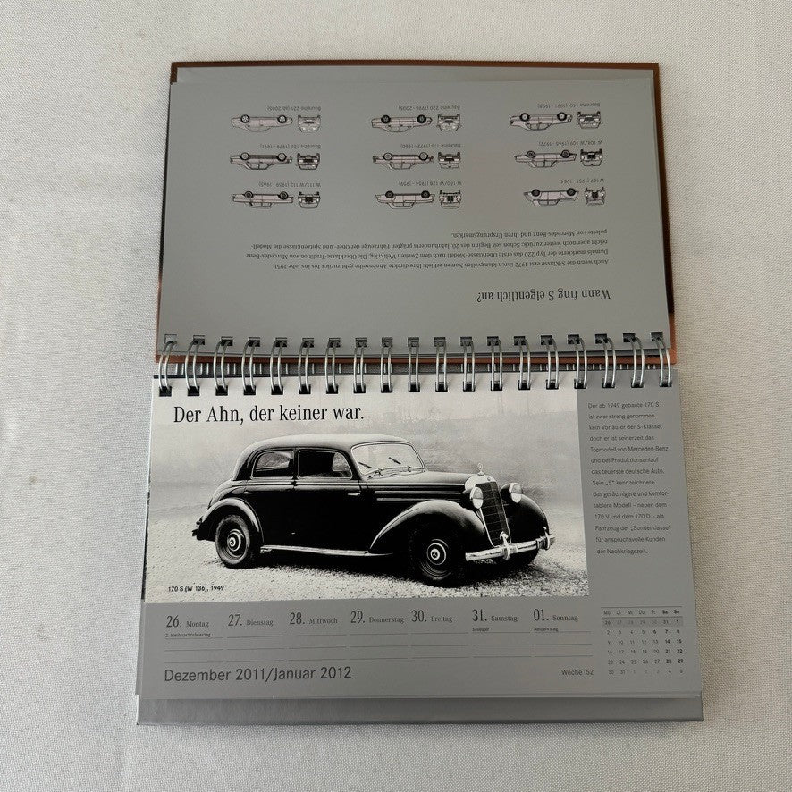 2012 Mercedes Benz S Class History Promotional Calendar GERMAN Text