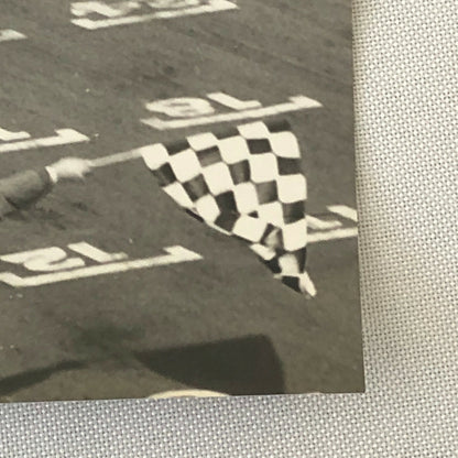 Vintage Racing Car Photo Photograph - Car Crossing the Finish Checkered Flag