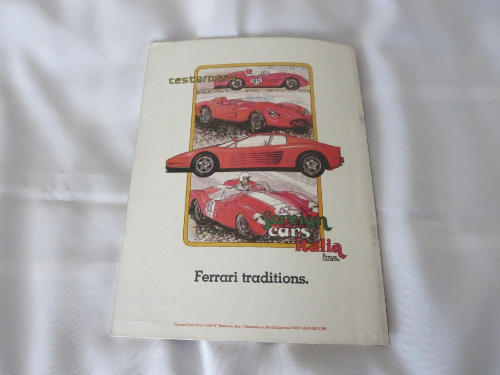 1986 Ferrari Club of America Annual Meet Program Book Magazine Testarossa +