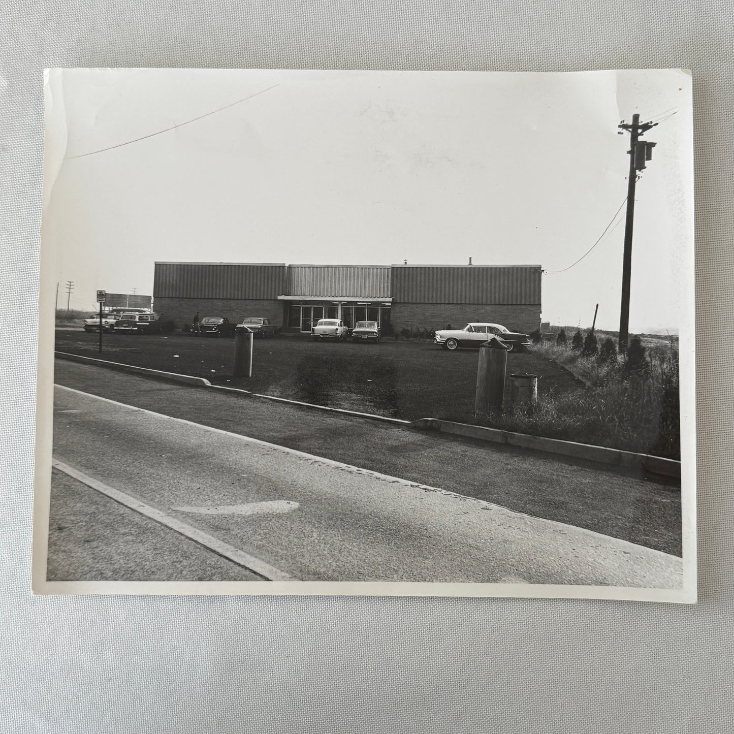 Vintage Photograph Photo Print 1950s 1960s Cars Automobiles Outside Building