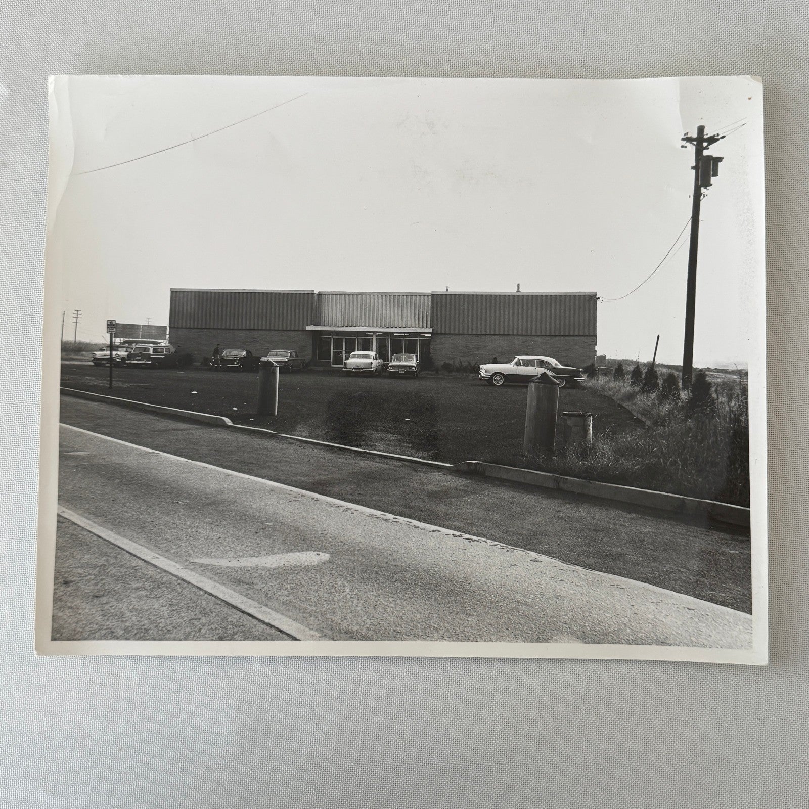 Vintage Photograph Photo Print 1950s 1960s Cars Automobiles Outside Building