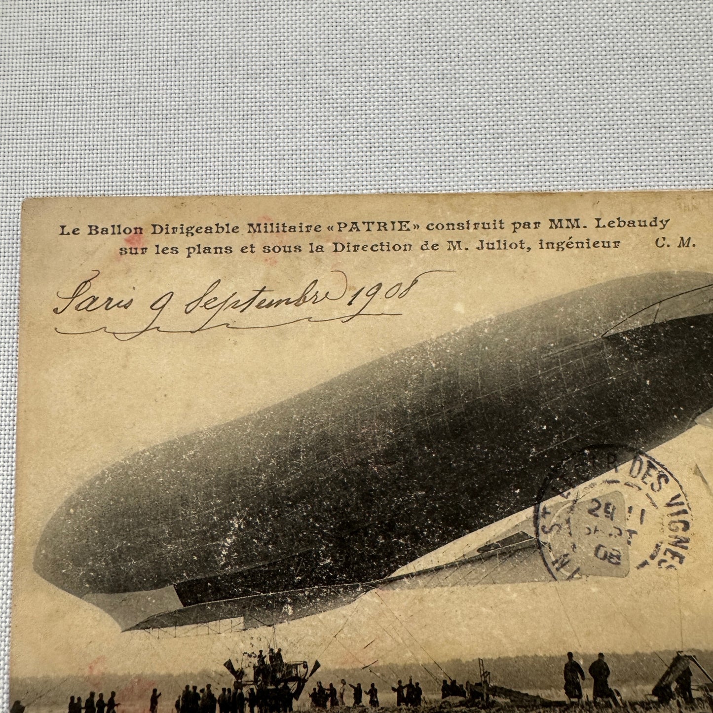 Vintage Military Airship Dirigible Zeppelin Patrie Postcard Post Card French