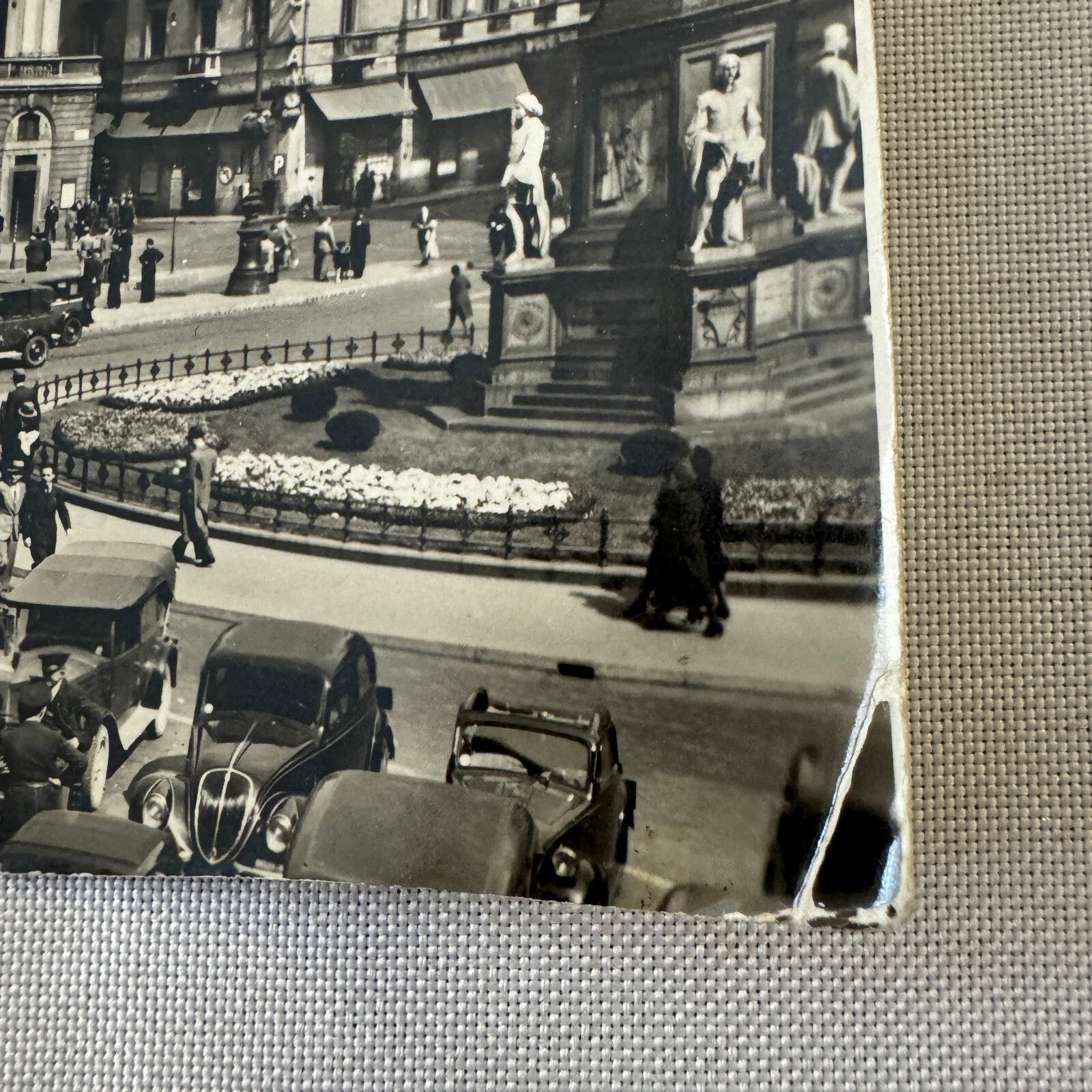 Vintage Italian Postcard Post Card Piazza E Teatro Alla Scala Cars Automobile