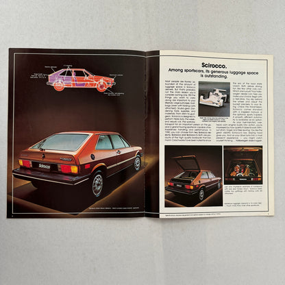 1980 Volkswagen VW Scirocco Car Sales Brochure Catalog Advertising