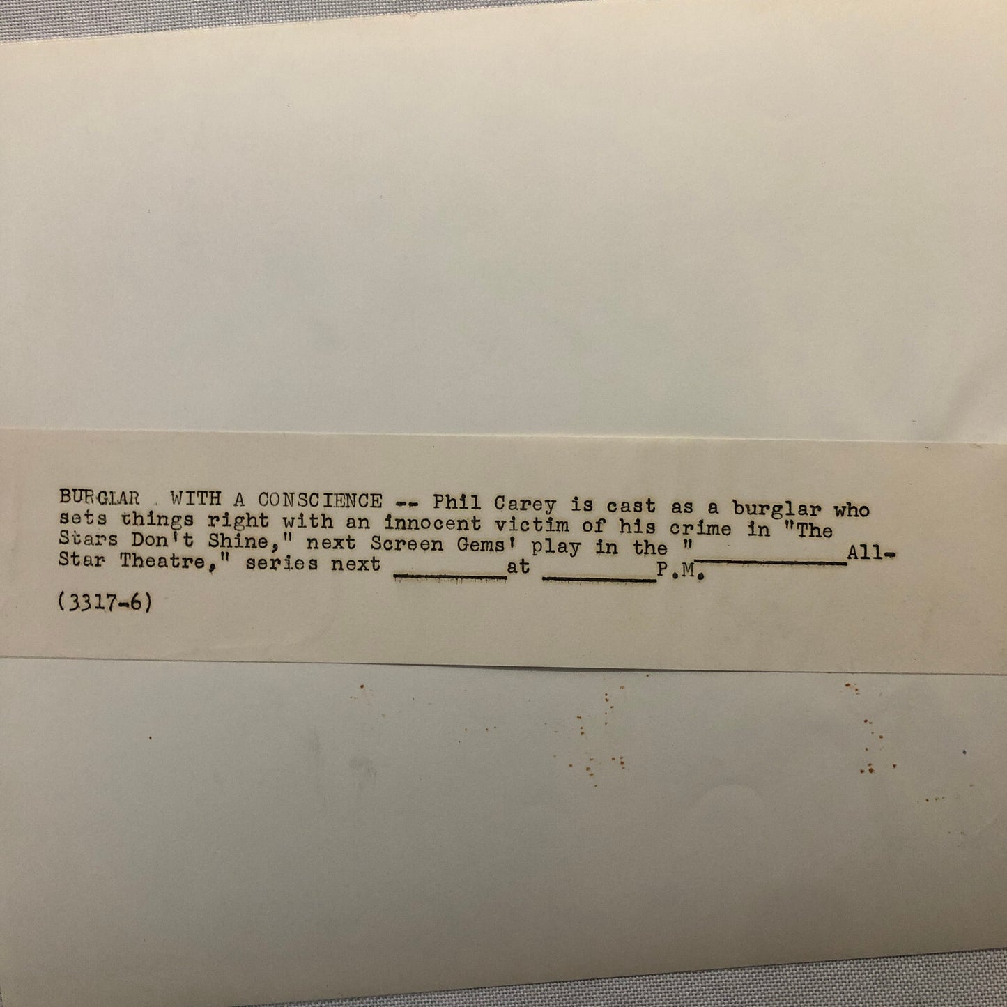 Actor Phil Carey The Stars Don't Shine Movie Film Photo Photograph Print