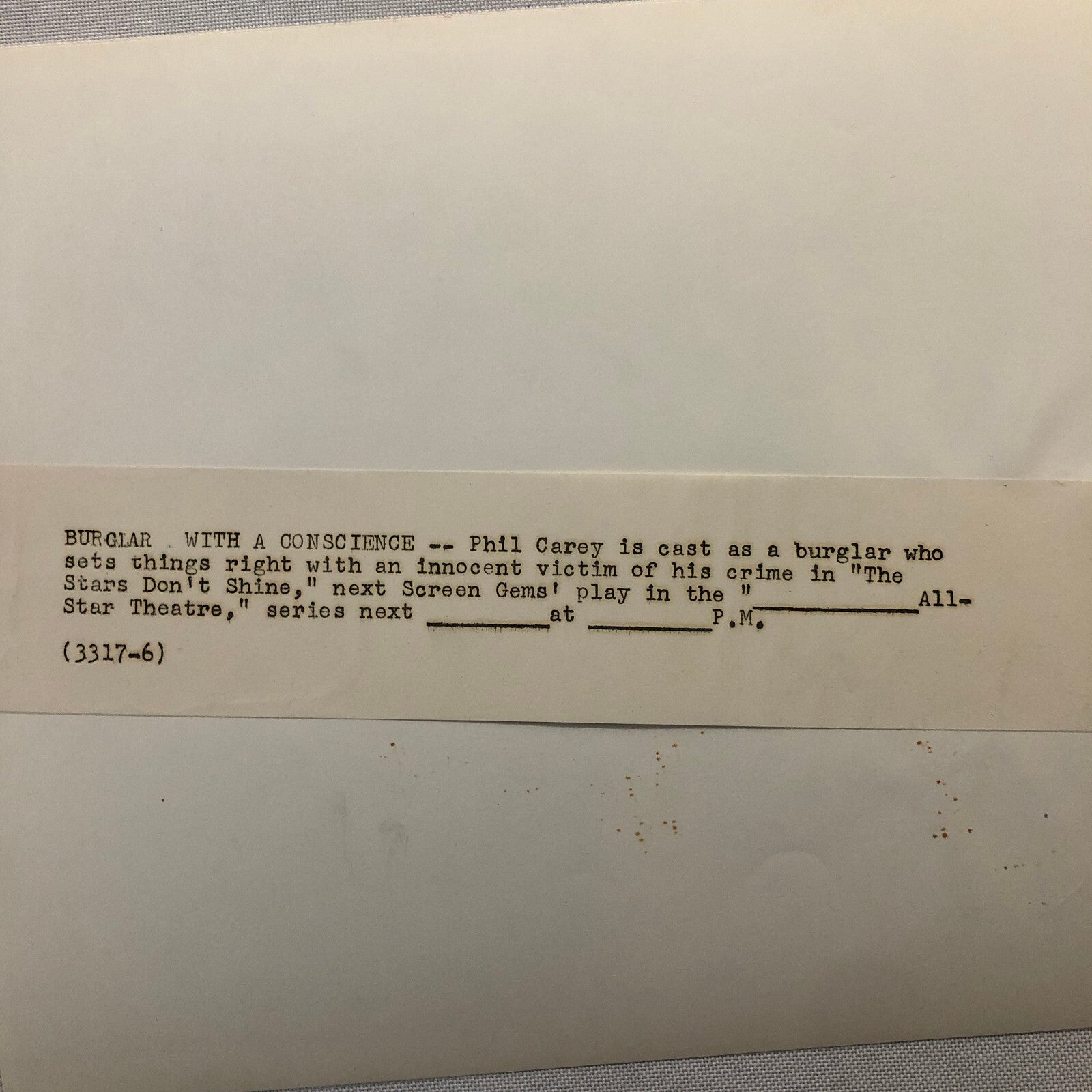 Actor Phil Carey The Stars Don't Shine Movie Film Photo Photograph Print