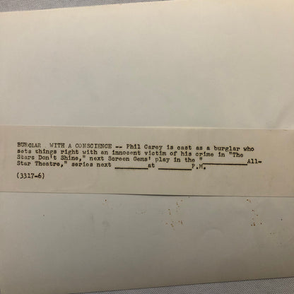 Actor Phil Carey The Stars Don't Shine Movie Film Photo Photograph Print