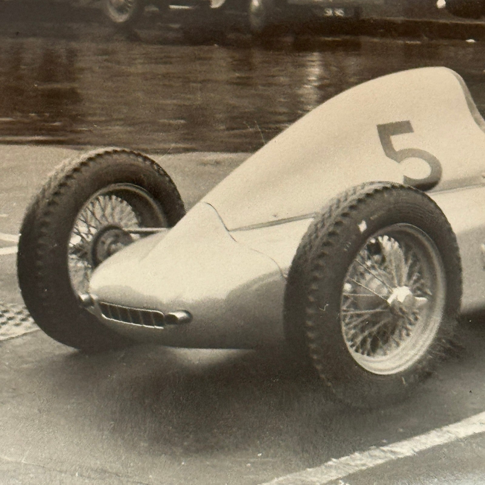 Vintage Racing Car Photo Photograph Print Unidentified Car