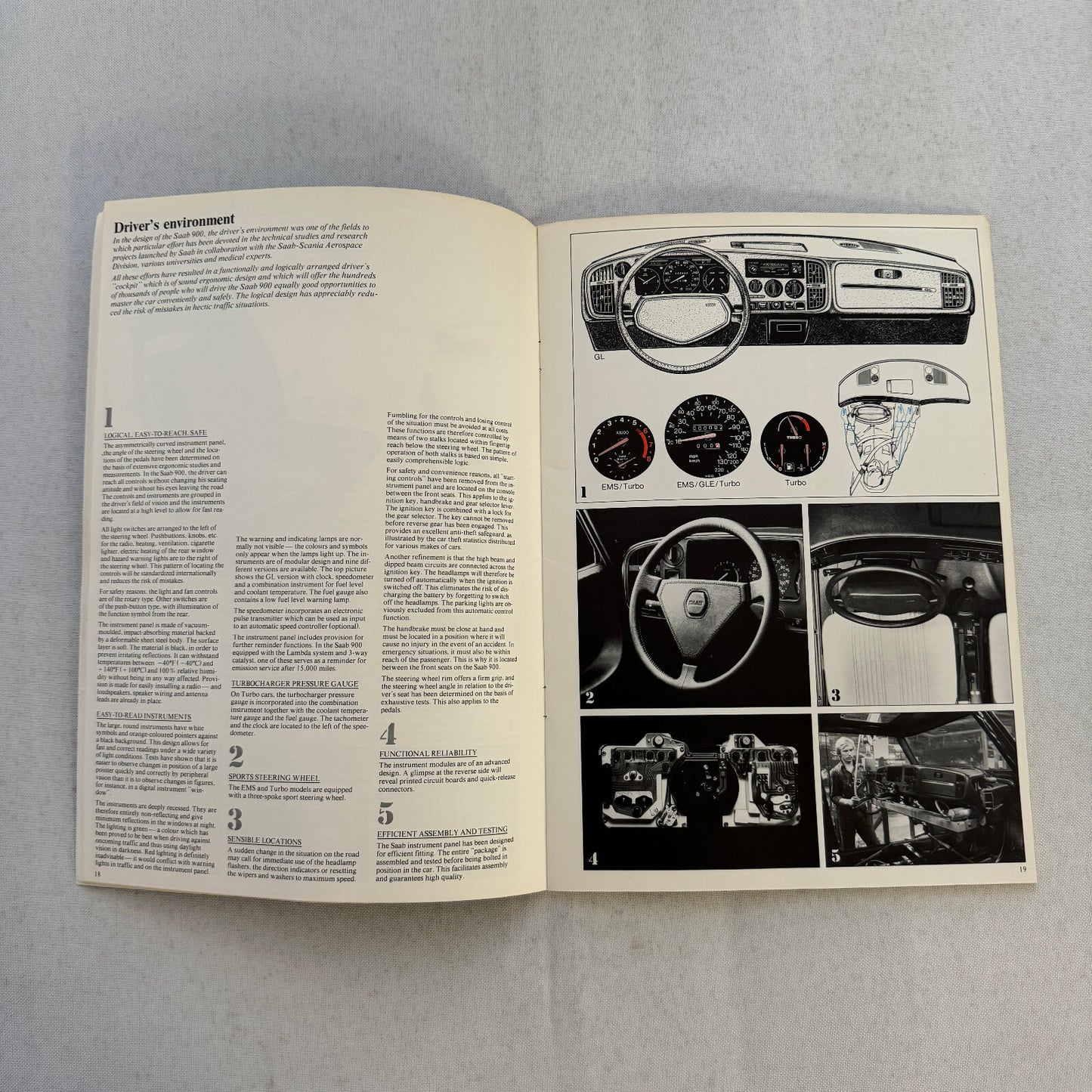 Saab 900 Engineering Features Book Brochure 1979 Saab 900 Turbo GLi EMS GLE
