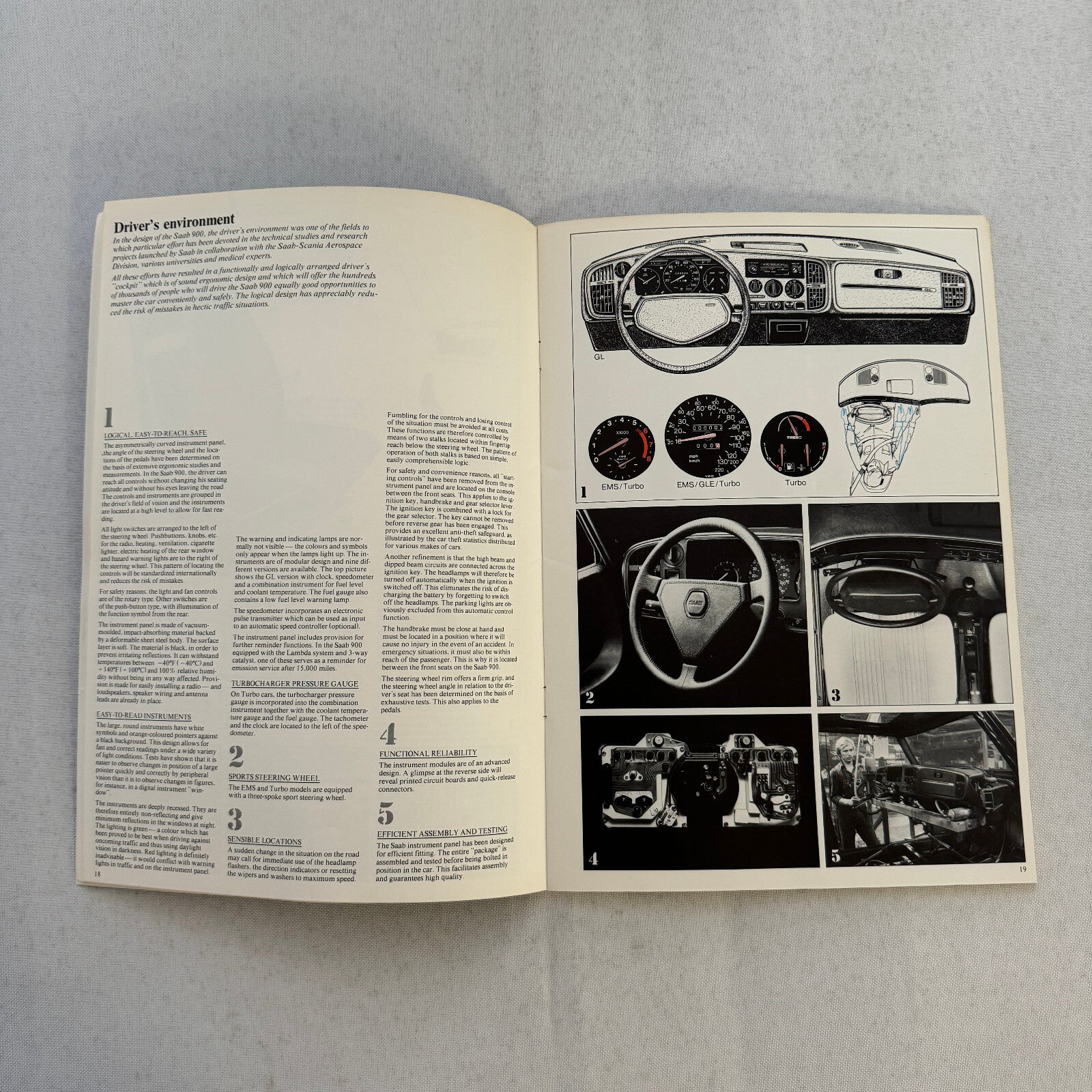 Saab 900 Engineering Features Book Brochure 1979 Saab 900 Turbo GLi EMS GLE