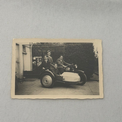 Motorcycle Sidecar Bike Side Car Boys Photo Photograph Snapshot Print