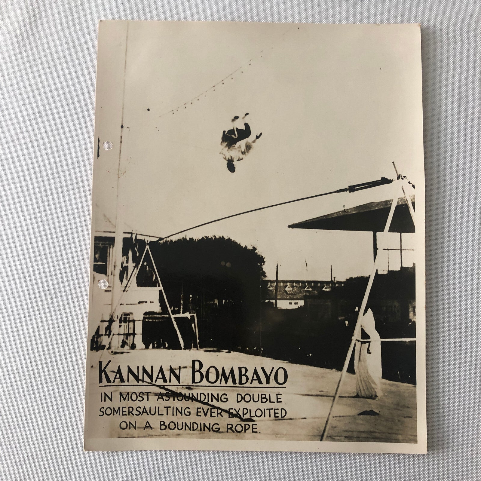 Kannan Bombayo Circus Tightrope Somersault Performer Indian Photo Photograph