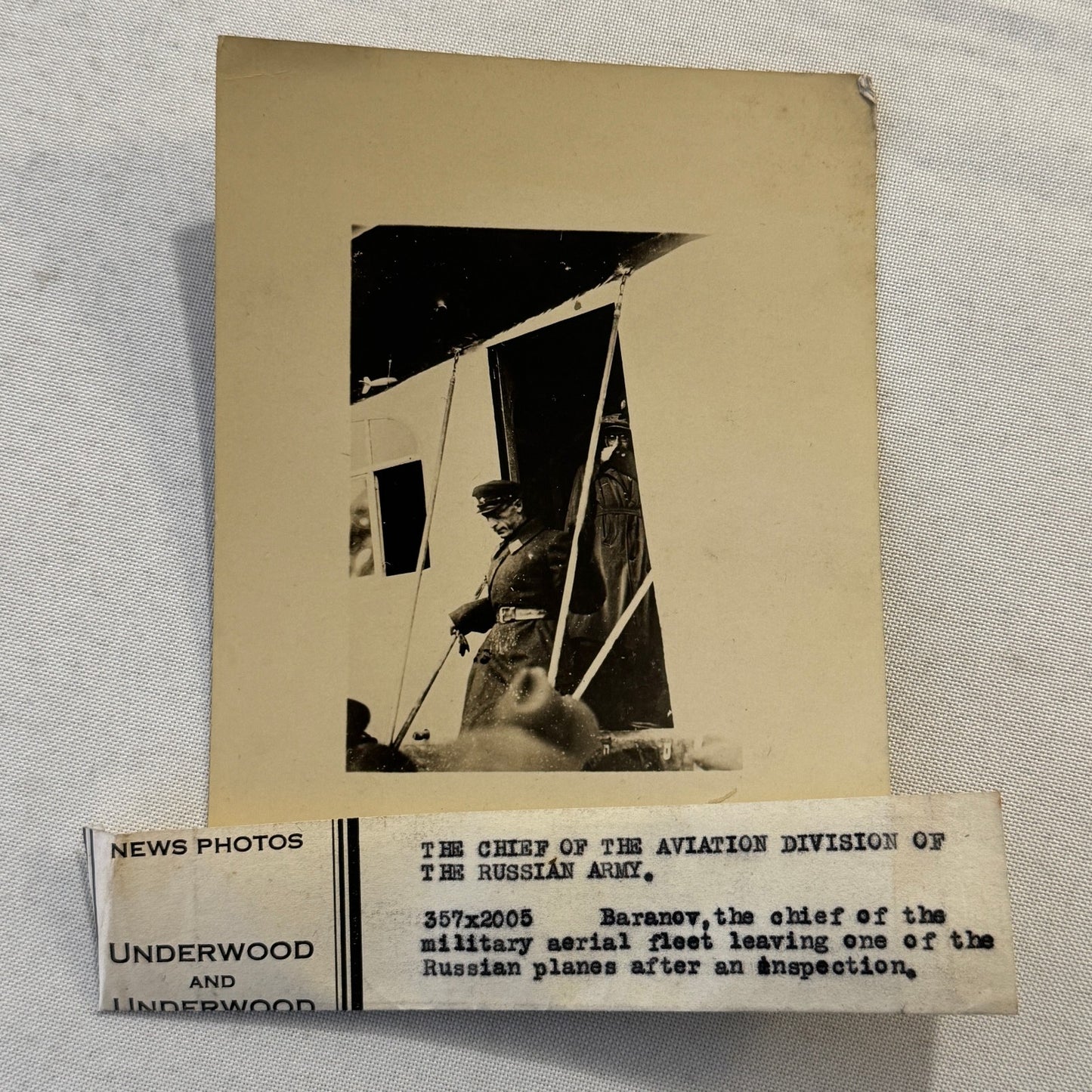 Press Photo Photograph Russian Army Aviation Chief Underwood & Underwood