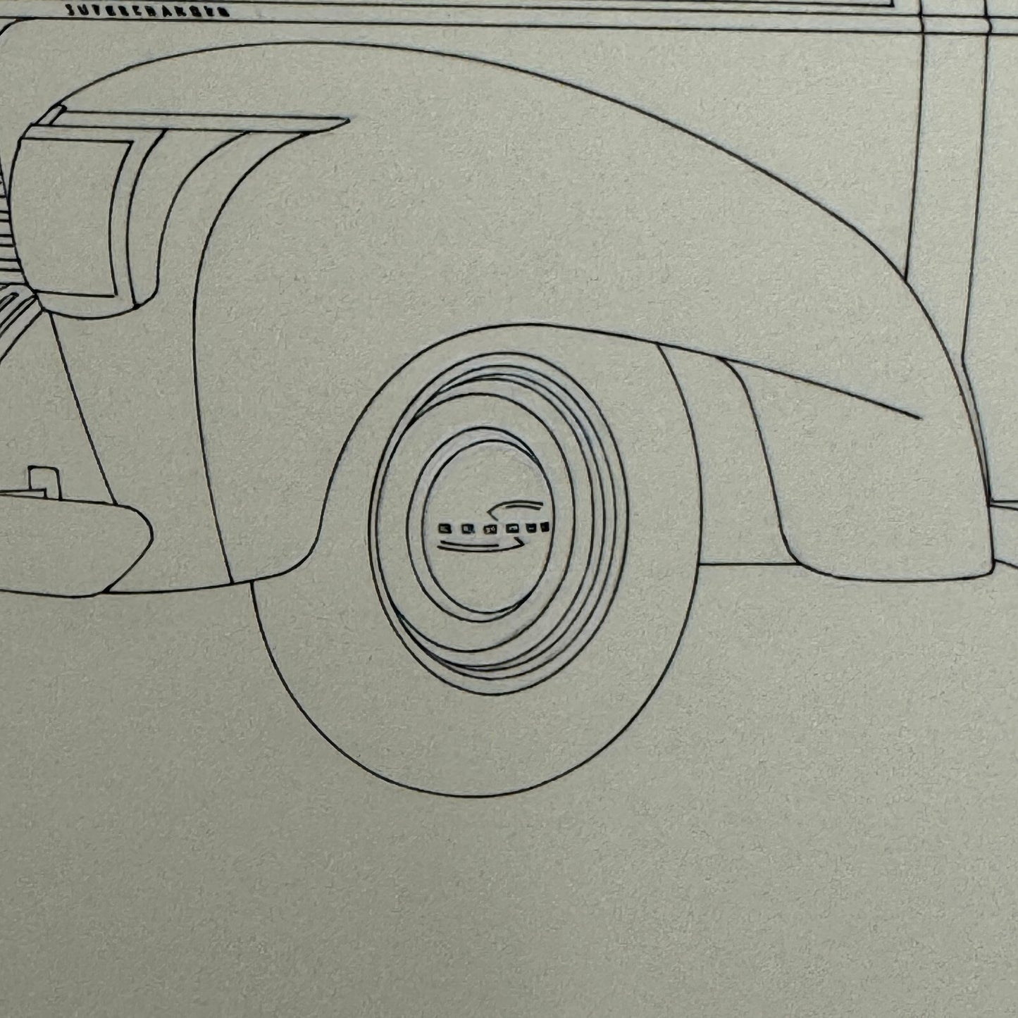 1938 Graham Six Sedan Automobile Car Illustration Art Drawing Hand Drawn