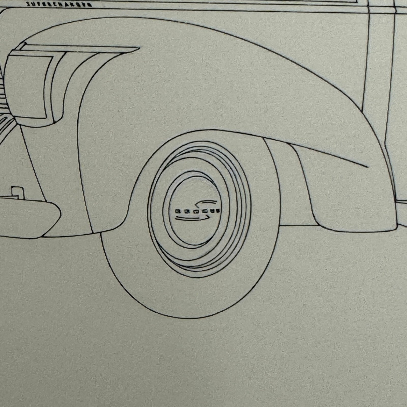 1938 Graham Six Sedan Automobile Car Illustration Art Drawing Hand Drawn