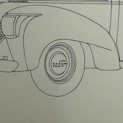 1938 Graham Six Sedan Automobile Car Illustration Art Drawing Hand Drawn