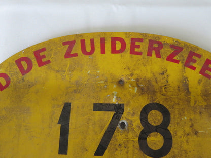 1964 Rond de Zuiderzee Rally Rallye Participant Plate #178 - Vredestein 