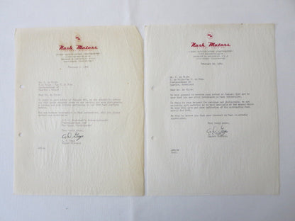 1949 - 1955 Nash Motors Car Company Letter Letterhead Document Lot of 8
