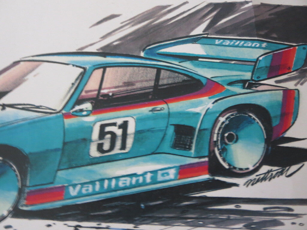Porsche 935 Kremer Racing Design Sketch PRINT - Nottrodt Designer Vintage Art