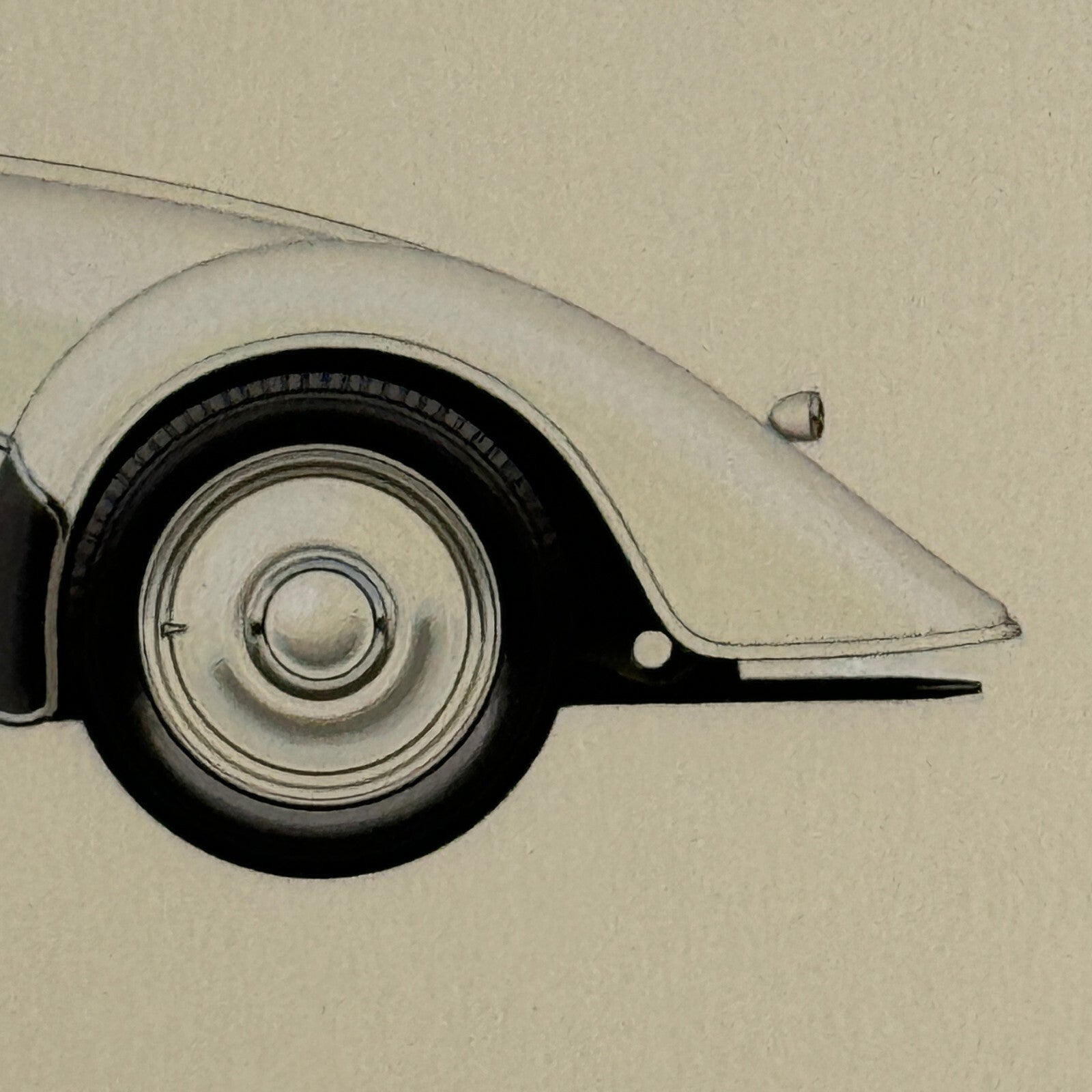 1935 Adler Trumpf Junior Sport Car Illustration Art Drawing Hand Drawn Vintage