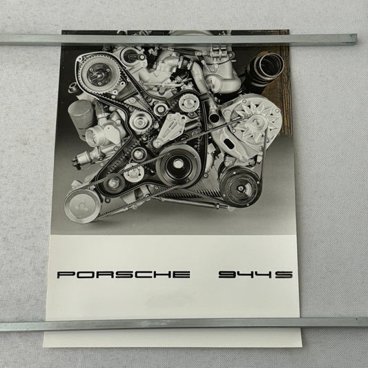 Porsche 944 S Car Factory Press Photo Photograph Vintage Porsche 944S Engine